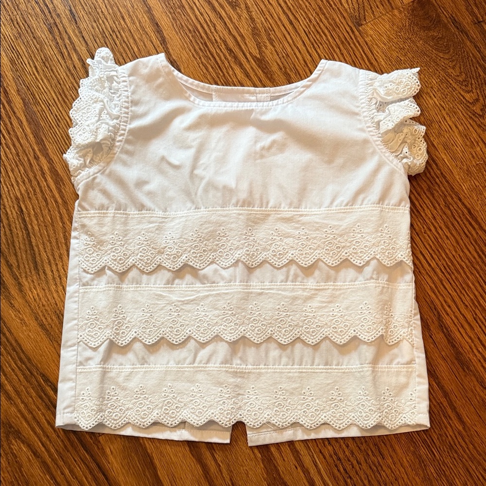 The Beaufort Bonnet Company White Eyelet Kids Blouse